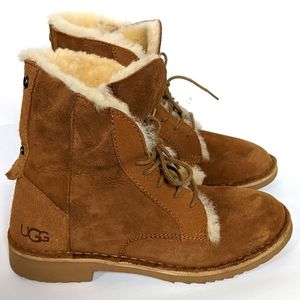 UGG Quincy UGG-plush Faux Shearling Lined Combat Mini Boots